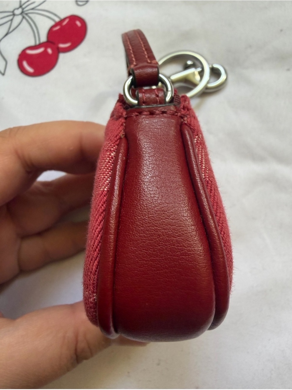 Red Bag Charm Coach Keychain - Picture 10 of 12